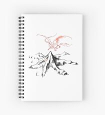 Red Dragon Above A Single Solitary Peak - Fan Art Spiral Notebook