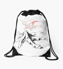 Mochila saco Dragón rojo sobre un solo pico solitario - Fan Art