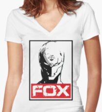The Fox 02 Women's Fitted V-Neck T-Shirt