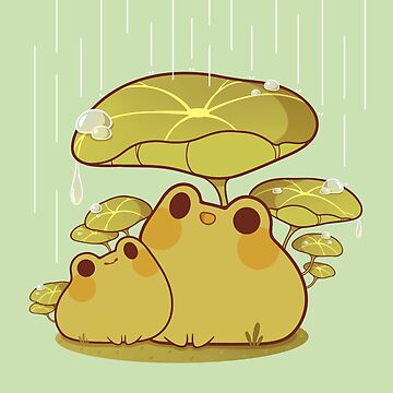 Cute mushroom and frogs in the rain Shower Curtain for Sale by Rihnlin