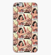 Vinilo o funda para iPhone Hazme un sándwich negro morena pelo chica retro kitsch comic vintage
