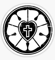 Black & White Luther Rose | Lutheran Design Sticker