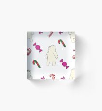 Teddie cute on white Acrylic Block