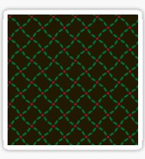 Festive Holly on Black Background Sticker