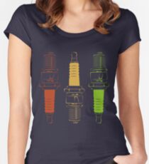 Spark Plugs Traffic Light Colours Women's Fitted Scoop T-Shirt