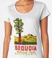 Sequoia National Park California Vintage Travel Decal Women's Premium T-Shirt