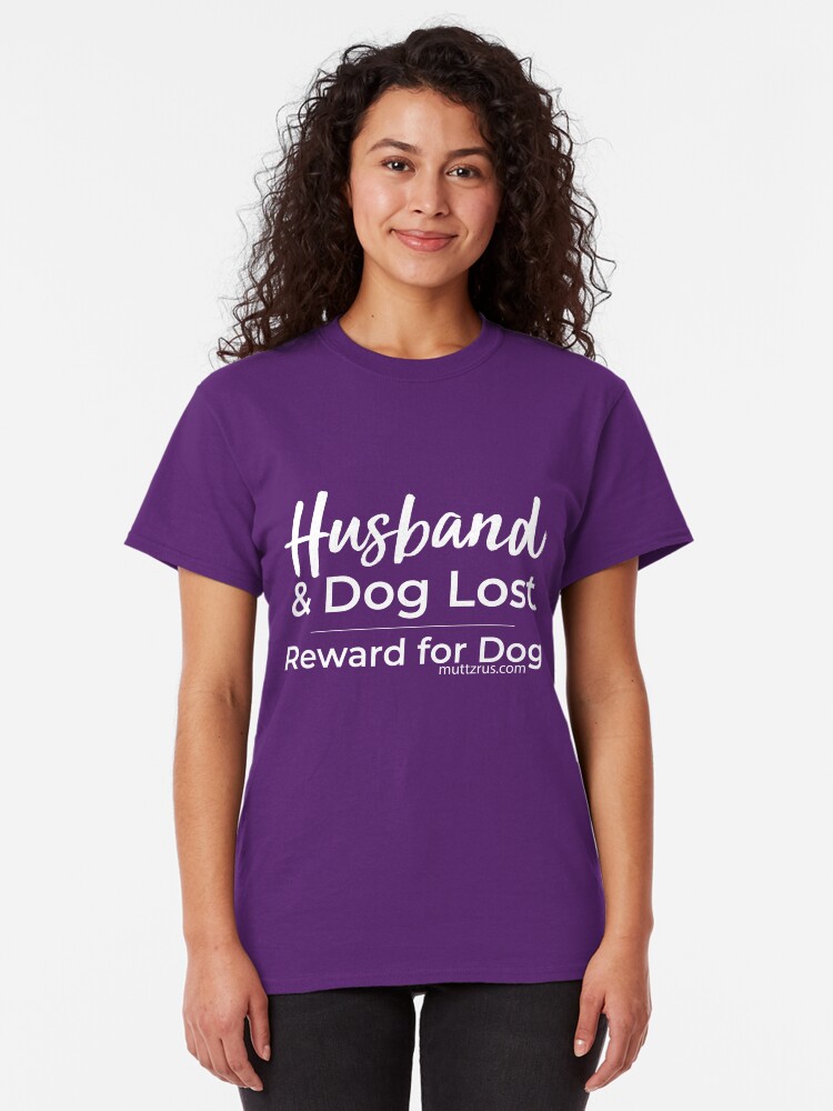 Alternate view of Husband and Dog White Text Classic T-Shirt