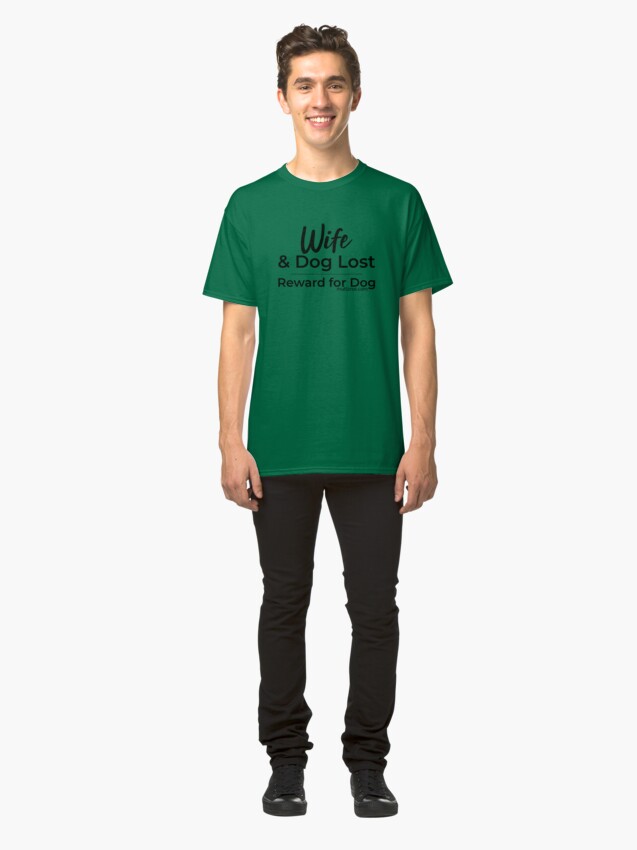 Alternate view of Wife and Dog Black Text Classic T-Shirt