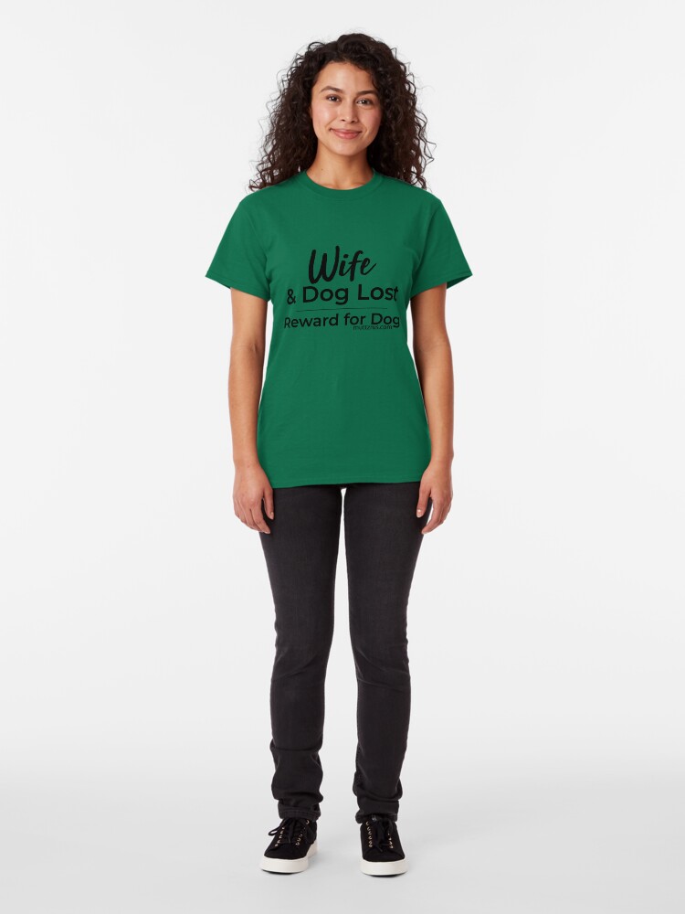 Alternate view of Wife and Dog Black Text Classic T-Shirt