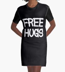 Free Hugs Graphic T-Shirt Dress