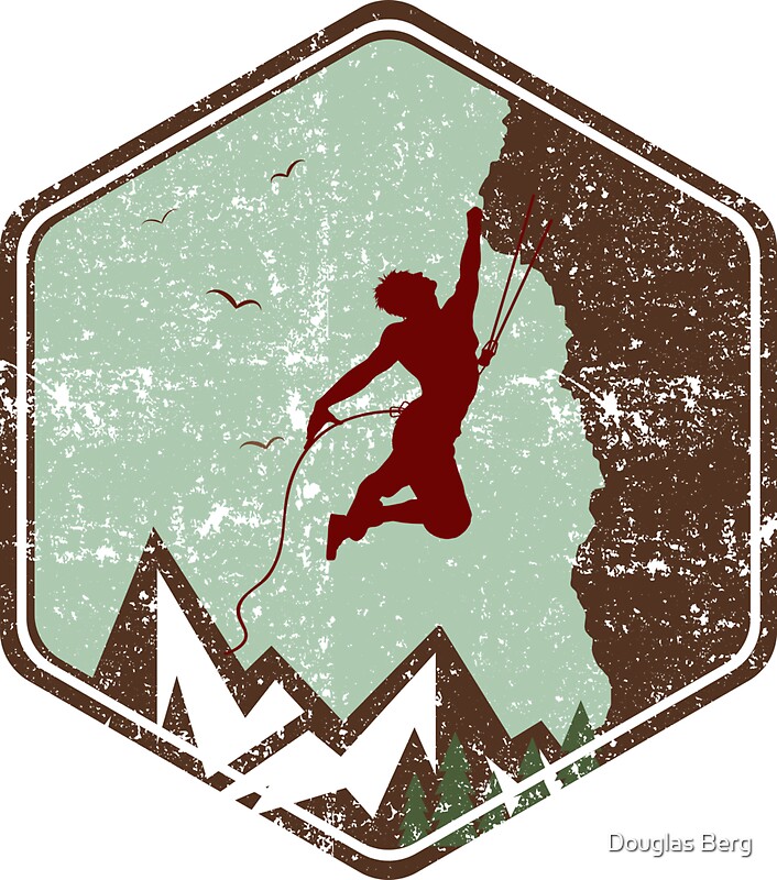 "Vintage Rock Climbing Badge Logo" Stickers by bepson Redbubble