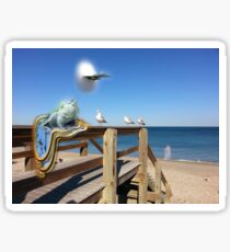 Cheshire Cat on Beach Sticker