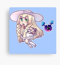 Pokemon Sun/Moon Lillie and Nebby Canvas Print