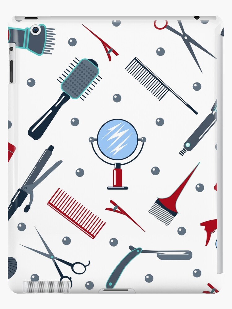 Barber And Hairdresser Tools Seamless Pattern Ipad Case Skin By