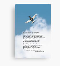 Silver P-40 High Flight poem Canvas Print