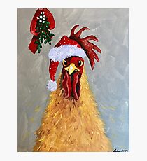 Merry Clucking Christmas Photographic Print