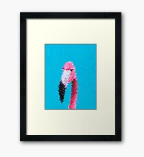 Abstract mosaic image of big bird Pelican. Cartoon funny. Framed Print