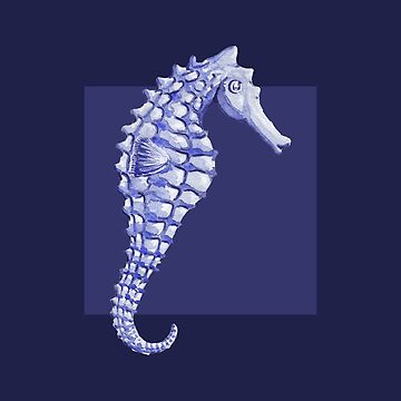 Artwork thumbnail, Seahorse in navy by LisaLeQuelenec