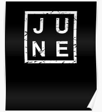 Stylish Birthday Born In June Poster