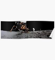 Apollo 17 : Panoramic Digital Painting of the Moon Landing Poster
