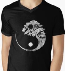 Yin Yang Bonsai Tree Japanese Buddhist Zen Men's V-Neck T-Shirt