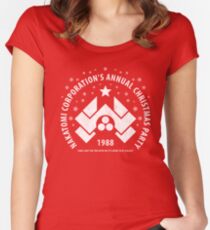 Nakatomi Corporation’s Annual Christmas Party 1988 (aged look) Women's Fitted Scoop T-Shirt