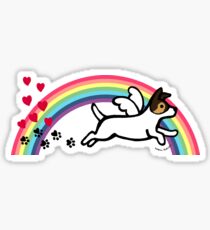 Tricolor Jack Russell Terrier Angel Rainbow Sticker