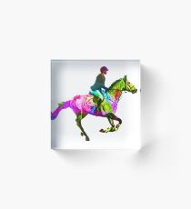 Colorful Horsewoman Acrylic Block