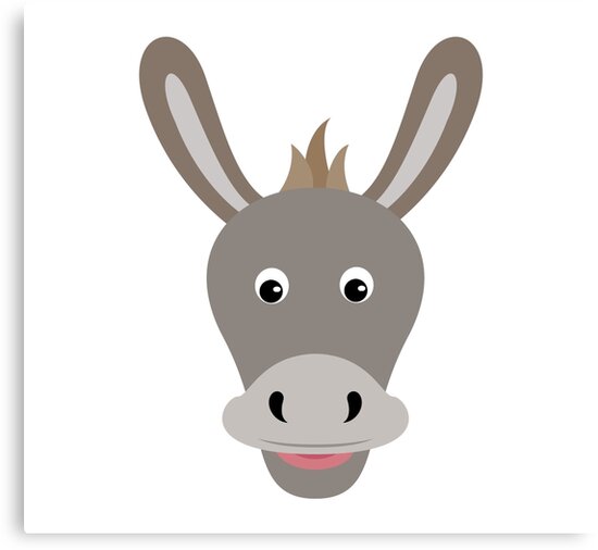 "Happy Donkey Face Cartoon Character" Canvas Print by Gotcha29 Redbubble