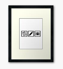 Journalist equipment Framed Print