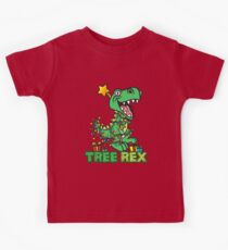 Camiseta para niños Árbol Rex Dinosaurio Navidad Diseño