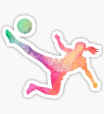 Soccer Girl Player Watercolor - Cool Womens Soccer Sticker T-Shirt Pillow Sticker
