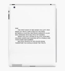 Anonymous Letter to Sammi iPad Case/Skin