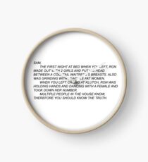 Anonymous Letter to Sammi Clock