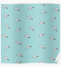 Cute Kawaii Paper Plane Poster