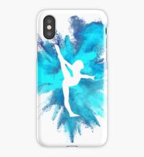 Gymnast Silhouette - Blue Explosion iPhone Case
