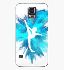 Turner Silhouette - blaue Explosion Hülle & Klebefolie für Samsung Galaxy