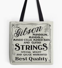 Gibson Mandolin Strings Vintage Ad Art Tote Bag