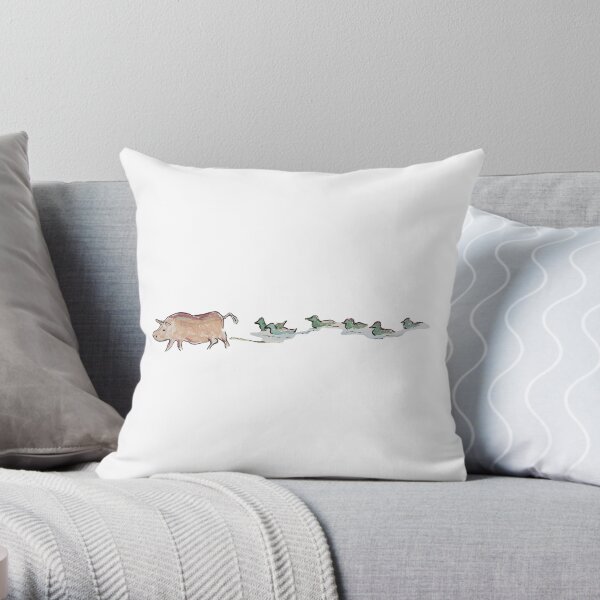 Pig & Ducks: Different Paths, Same Direction Throw Pillow