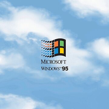 Windows 95 / 98 Logo (with text) on Classic Sky | Art Print