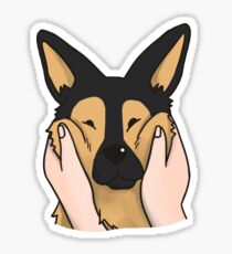 Funny Chubby Cheeks German Shepherd Sticker