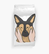 Funny Chubby Cheeks German Shepherd Duvet Cover