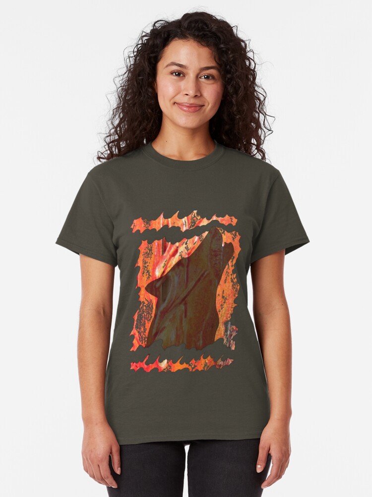 Alternate view of HOWL - WILD WOLF IN SILHOUETTE Classic T-Shirt