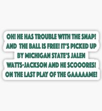 Game winning Quote Sticker