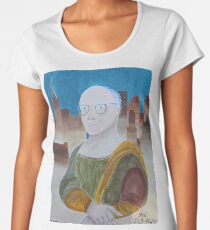 Larry David as the Mona Lisa Women's Premium T-Shirt