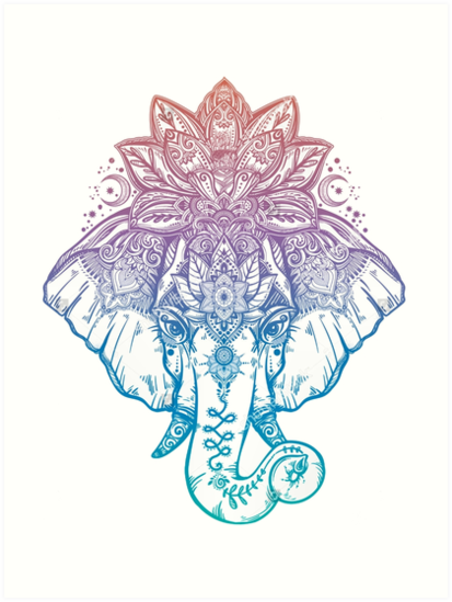 Download Láminas artísticas «Elephant Mandala» de Gautamaa | Redbubble