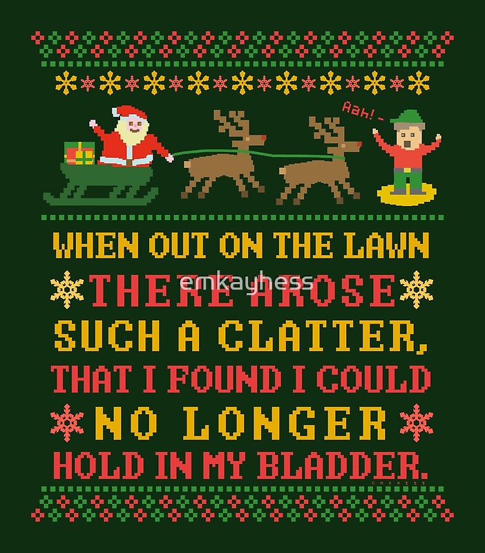 "Funny Twas the Night Before Christmas Humorous 8 Bit" by emkayhess