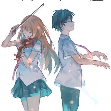 Wall Scroll Poster Fabric Painting For Anime Shigatsu wa Kimi no Uso Kaori  Miyazono & Kousei Arima 001 L