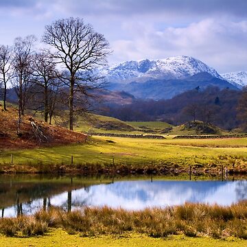 Artwork thumbnail, Wetherlam from The River Brathay near Skelwith Bridge - The Lake District by DLLP