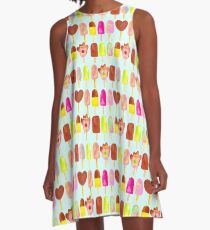 Aussie Ice Creams - Blue A-Line Dress